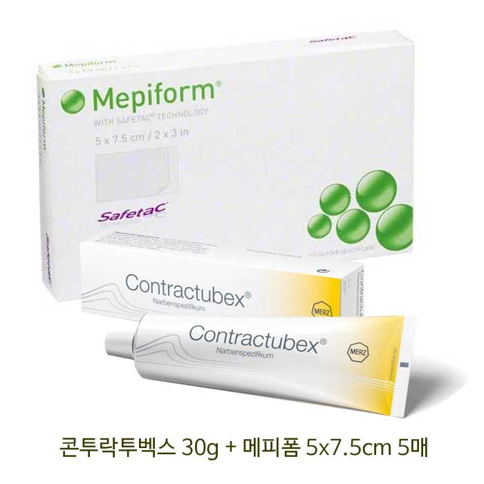 흉터연고 콘투락투벡스 30g + 흉터밴드 메피폼 5x7.5cm 5매 세트 - 롯트콜레 흉터연고 콘투락투벡스 30G + 흉터밴드 메피폼 5X7.5Cm 5매 세트 - 롯트콜레